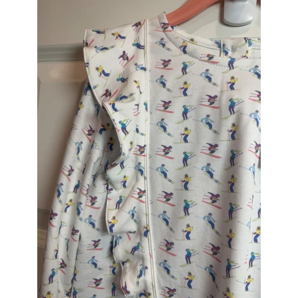 23. Lila and Hayes Pima Cotton Skier Print Ruffle Top Legging Set Size 8 New